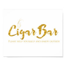 Cigar Pub Sign - Faux Gold Foil Shimmer
