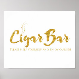 Cigar Pub Sign - Faux Gold Foil Shimmer Poster
