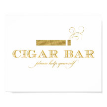 Cigar Pub Sign - Faux Gold Foil Shimmer