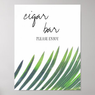 Cigar Pub-tecken - Greenery Bröllop Poster