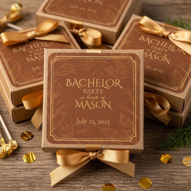 Cigar Pub Theme Bachelor Party Fyrkantigt Klistermärke (Skapare uppladdad)