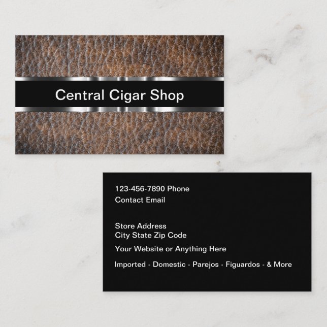 Cigar Shop-läder Tidsbeställning Kort (Fram/baksida)