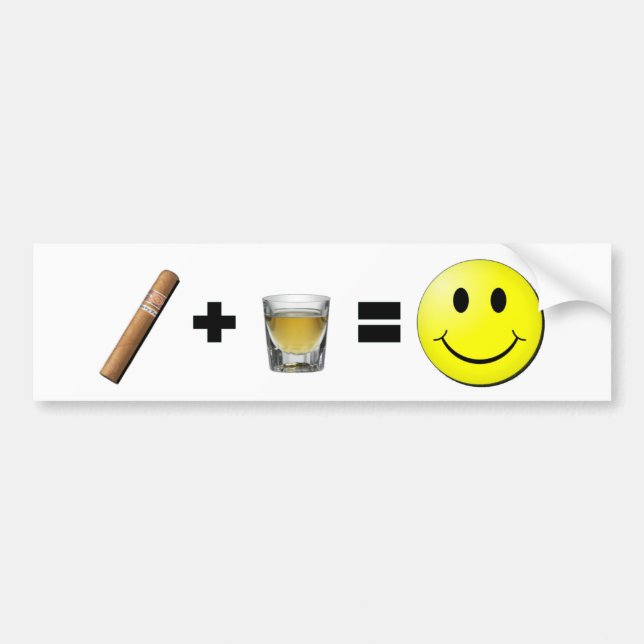 Cigar + Shots = Happity Bildekal (Framsidan)