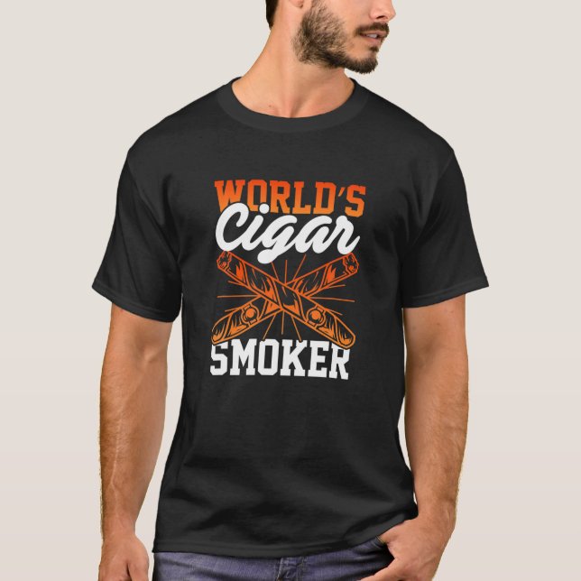 Cigar Smoker Cigarette Rökning Tobacco Cigar Cigar T Shirt (Framsida)
