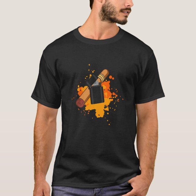 Cigar Smoker Cuban Cigar Vintage T Shirt (Framsida)