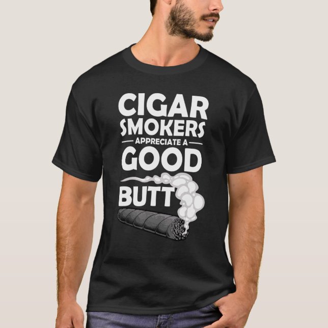 Cigar Smoker För manar Pappa Grandpa Tobacco Smoke T Shirt (Framsida)