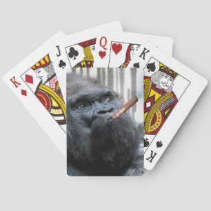 Cigar Smoker Gorilla Funny Casinokort