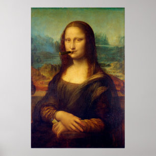 Cigar Smoker Mona Lisa Smoking Paíing Poster