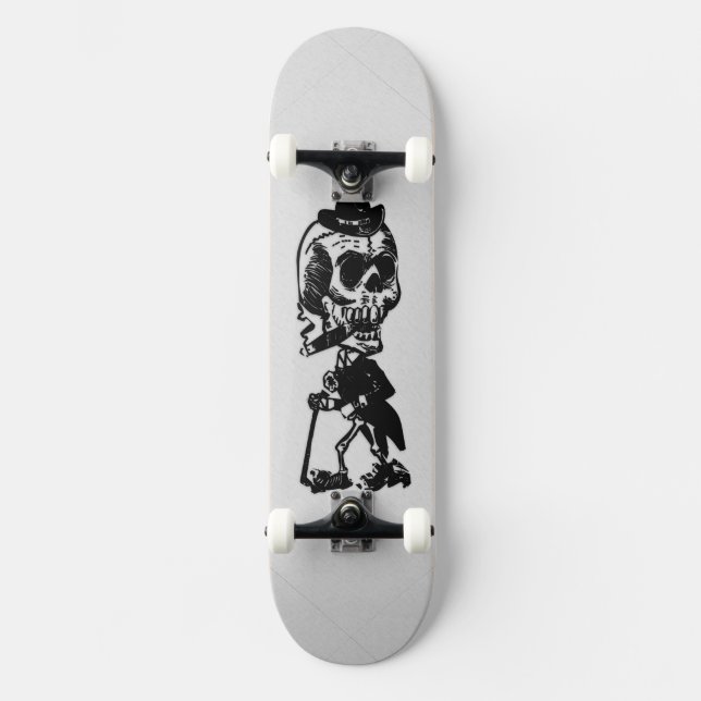 Cigar Smoking Cowboy Skeleton Skate Board (Framsida)