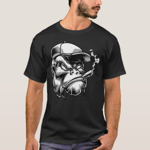 Cigar Smoking Gorilla Silverback Monkey Ape Gift T Shirt