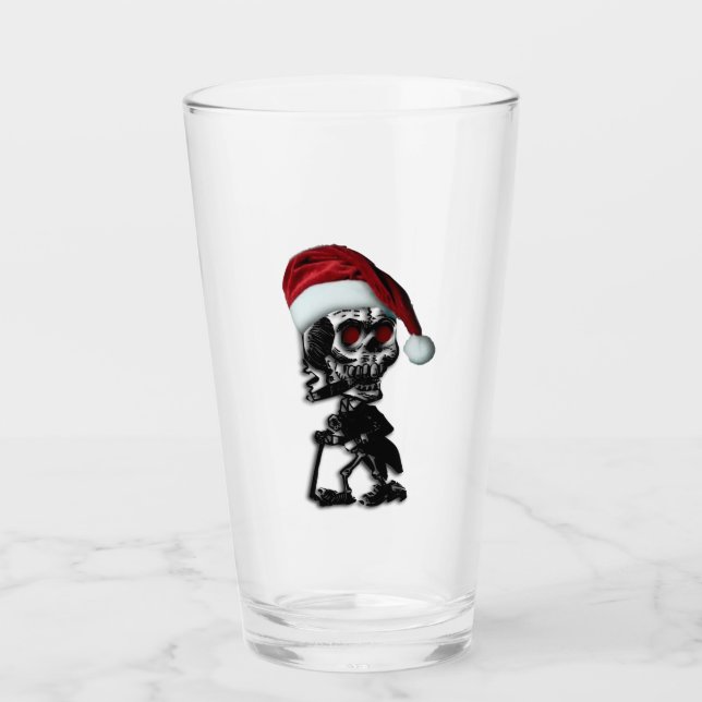 Cigar Smoking jul Skeleton Glaskopp (Framsida)