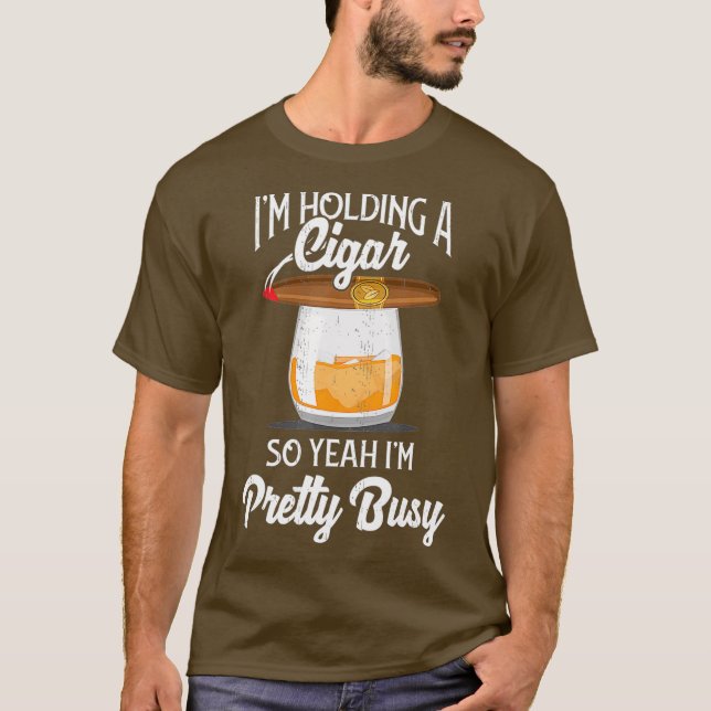 Cigar Smoking TShirt Smoking Whiskey Drinking T Shirt (Framsida)