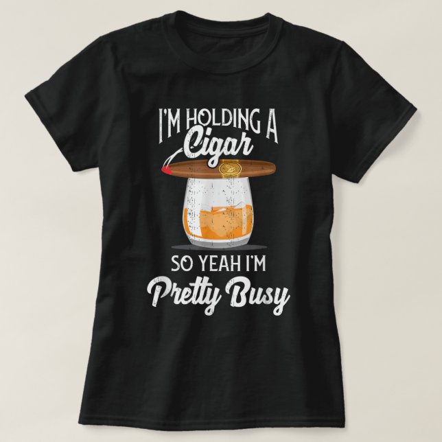 Cigar Smoking Whiskey Drinking Pappa Tee Gif (Design framsida)