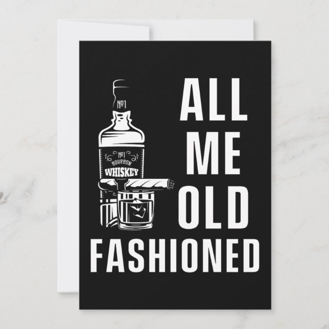 Cigar Whiskey Bourbon Smoke Humidor Tobacco Gift Inbjudningar (Framsida)