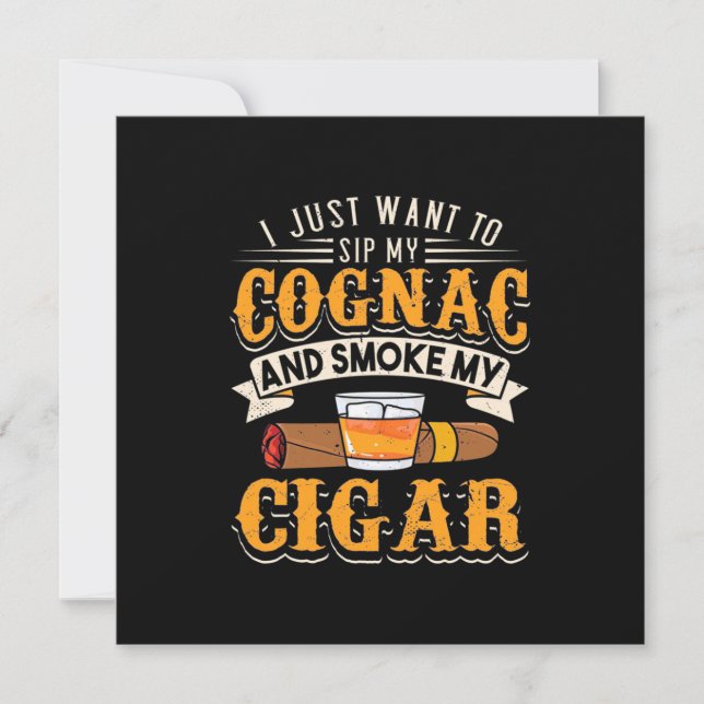 Cigarälskare | Min Cognac Och Rök Min Cigarrett Inbjudningar (Framsida)