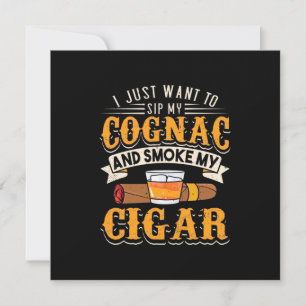 Cigarälskare   Min Cognac Och Rök Min Cigarrett Inbjudningar