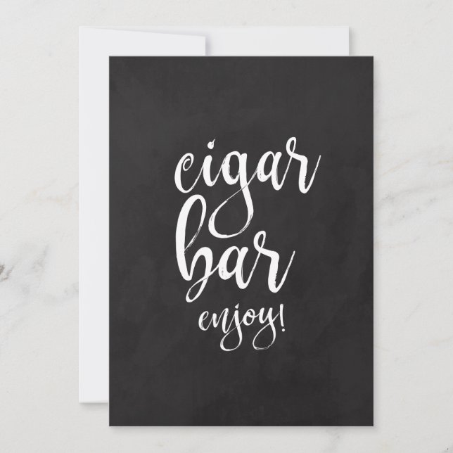 Cigarbar Prisvärd Kritskiva Bröllopsskylt (Framsida)