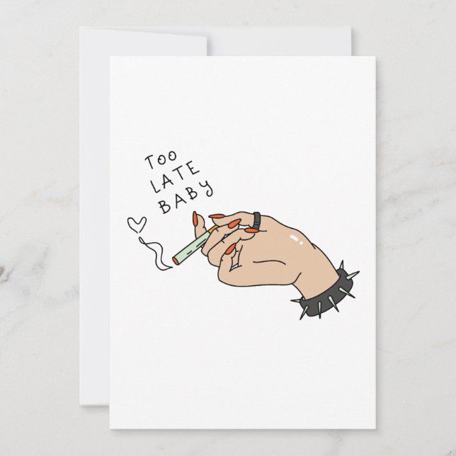 Cigarett i Hand Anti-Valentine Inbjudningar (Framsida)