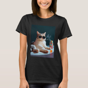 Cigarett Katt Rolig Rökande Katt Meme Dum Hjärna T Shirt