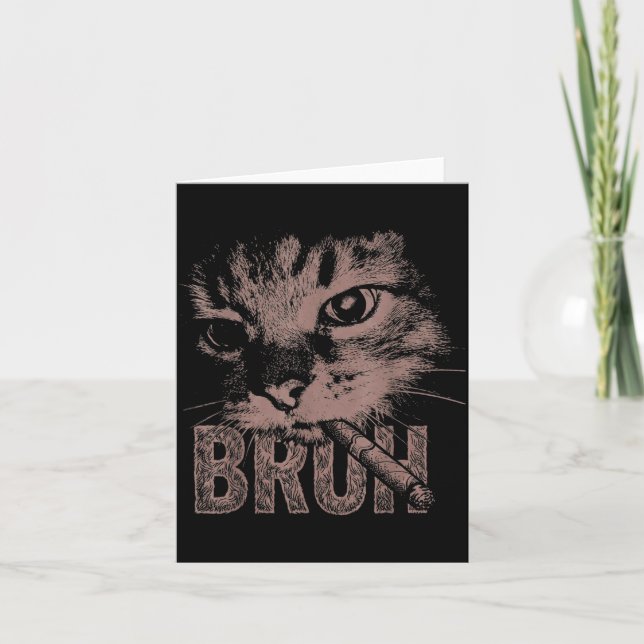 Cigarett katt rolig rökande katt meme dum kort (Framsida)