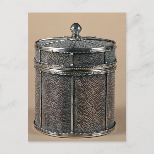 Cigarette box med shagreen-sidor, 1928 vykort (Framsida)