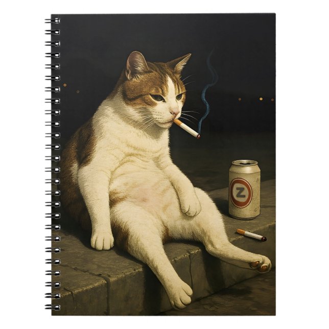 Cigarette Kitten Funny Smoking Cat Gen Z Meme Anteckningsbok (Framsidan)