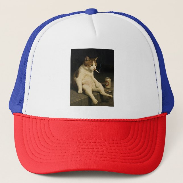 Cigarette Kitten Funny Smoking Cat Gen Z Meme Keps (Framsida)