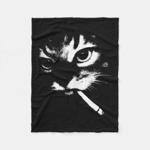 Cigarette Kitten Funny Smoking Cat Meme Gangster C Fleecefilt