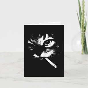 Cigarette Kitten Funny Smoking Cat Meme Gangster C Kort