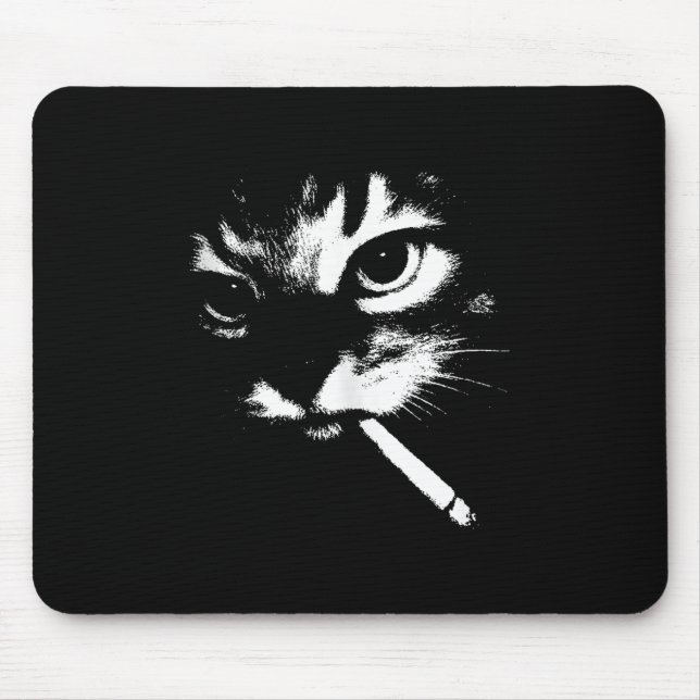 Cigarette Kitten Funny Smoking Cat Meme Gangster C Musmatta (Framsidan)