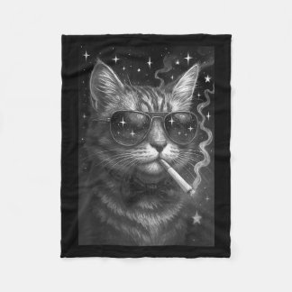 Cigarette Kitten Funny Smoking Cat Meme Stupid Bra Fleecefilt