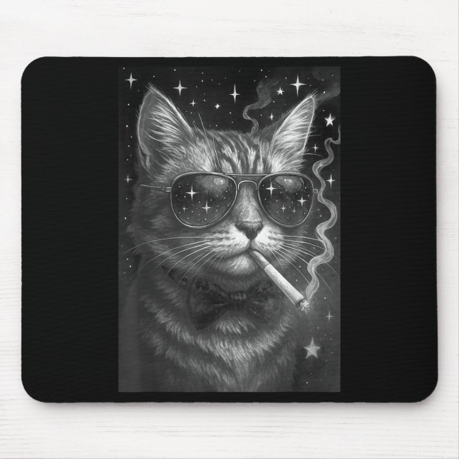 Cigarette Kitten Funny Smoking Cat Meme Stupid Bra Musmatta (Framsidan)