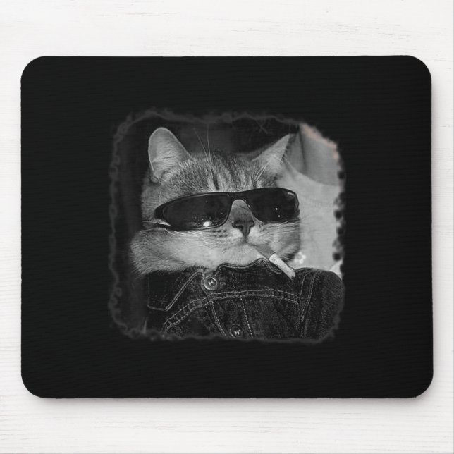 Cigarette Kitten Gang Cat Smoking Cigarette Funny Musmatta (Framsidan)