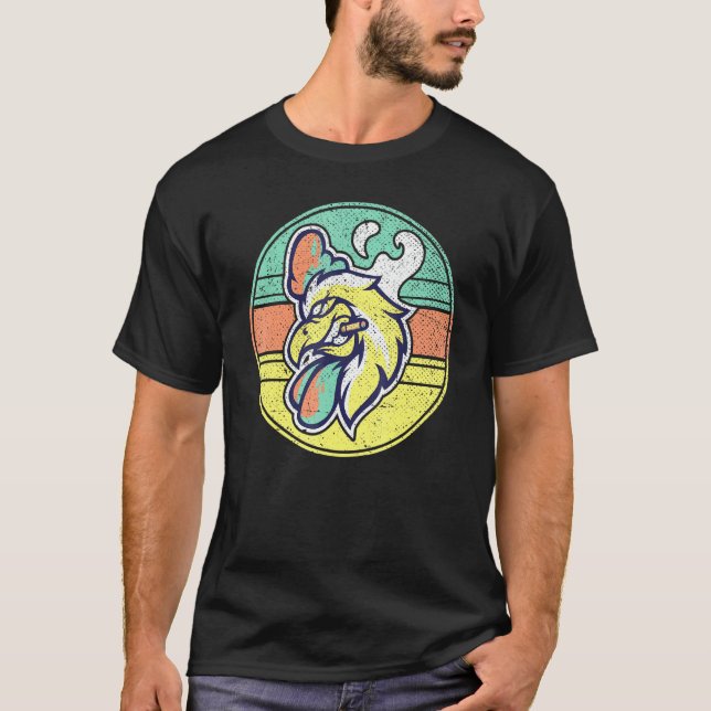 Cigarette Smoker Tupp Farmer Farm Animal Chicke T Shirt (Framsida)
