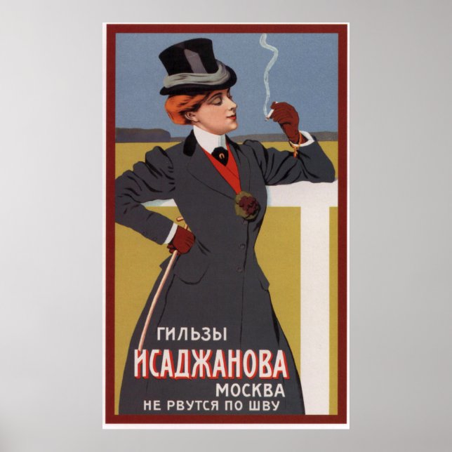 Cigarette-Snäckorna Isadzhanov Ad ~ Moskva 1900 Poster (Framsidan)