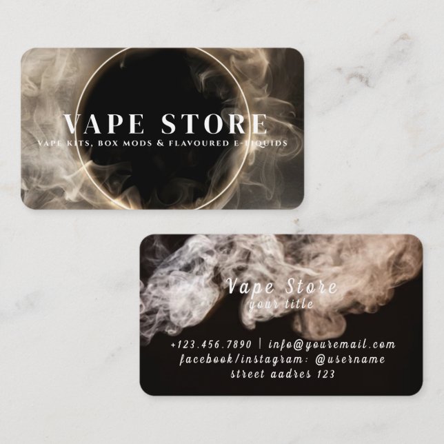 Cigarette Tobacco Vape Store Visitkort (Fram/baksida)