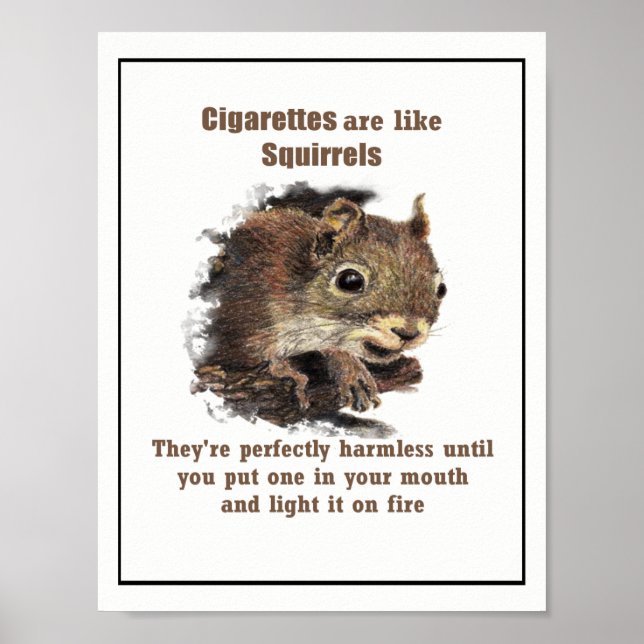 Cigaretter är som ekorrar Motiveringsoffert Poster (Framsidan)