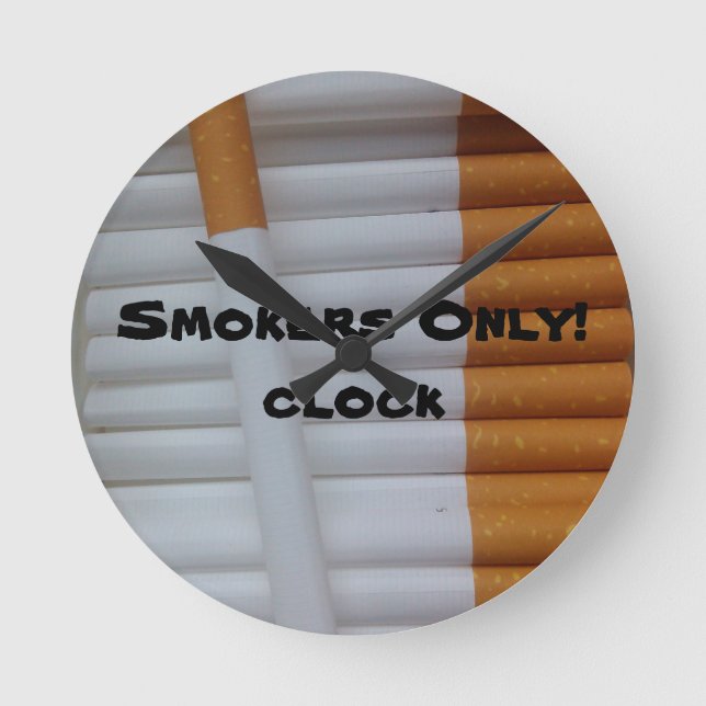 Cigarettes funny Smokers Background Rund Klocka (Framsida)