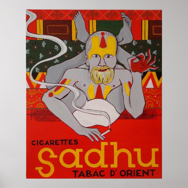 Cigarettes Sadhu Tabac D'Orient Poster (Framsidan)