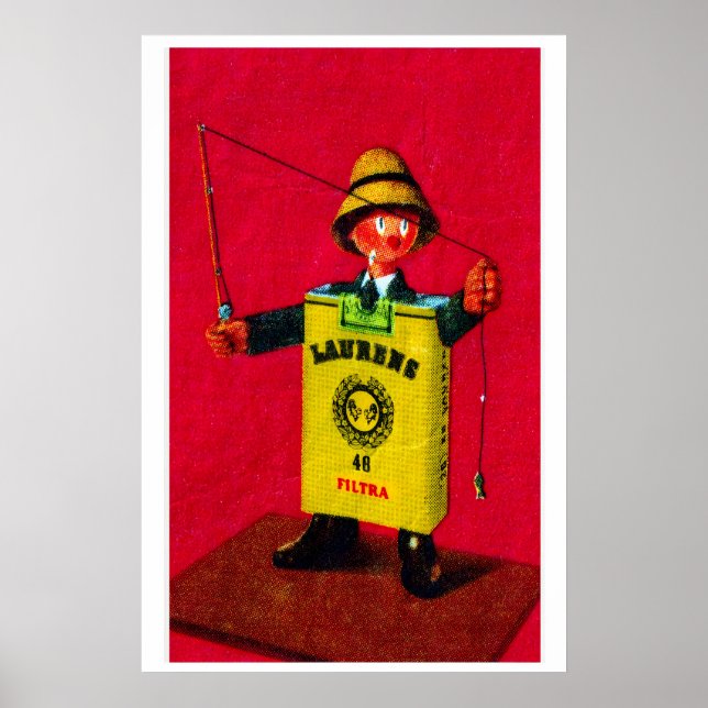 Cigarettfiskare - Matchboxtryck - Estetisk Poster (Framsidan)