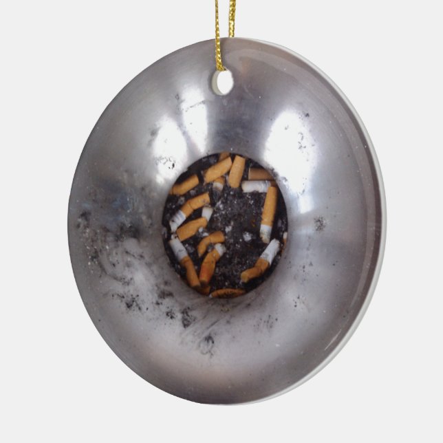 Cigarettknappar i Silver Rökare Ashtray, lustigt Julgransprydnad Keramik (Vänster)