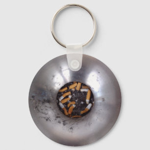 Cigarettknappar i Silver Rökare Ashtray, lustigt Nyckelring