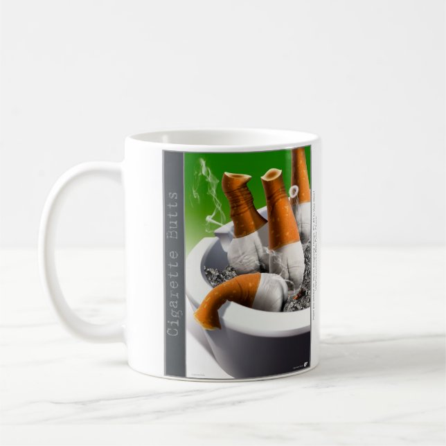 Cigarettknappar Kaffemugg (Vänster)