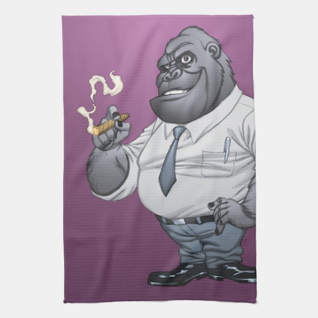 Cigarr som röker gorillan för affärsmanchef vid Al Kökshandduk (Vertikal)