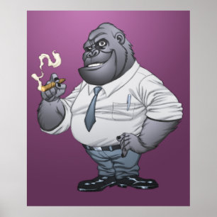 Cigarr som röker gorillan för affärsmanchef vid Al Poster