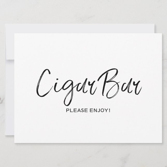"Cigarrbar" Bröllopsskylt | Stilsäker handletterin Inbjudningar (Framsida)