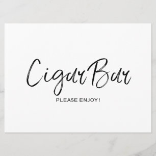 "Cigarrbar" Bröllopsskylt   Stilsäker handmålad te Inbjudningar