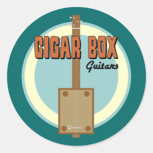 Cigarren boxas gitarren runt klistermärke