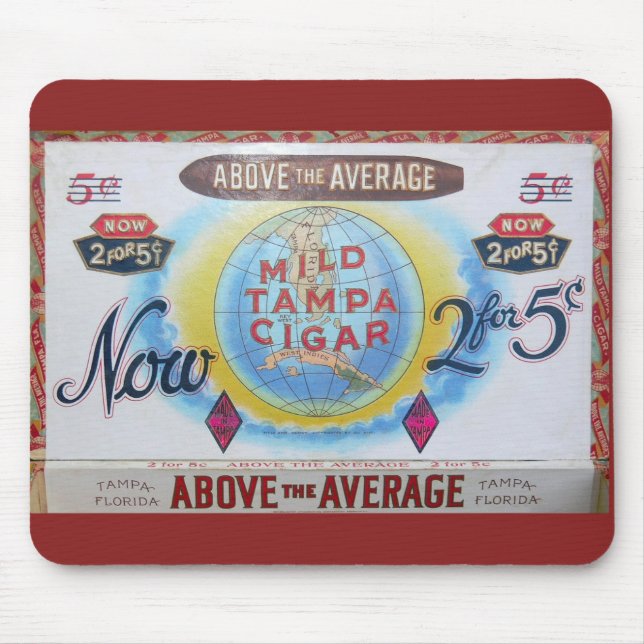 Cigarren boxas vintageetiketten Mousepad Musmatta (Framsidan)