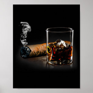 Cigarrett och bourbon fantastisk present för cigar poster